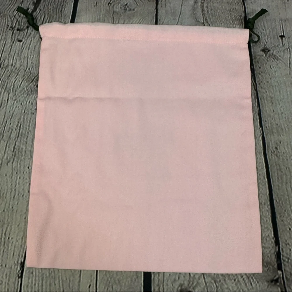 Kate Spade Shoe Dust Bag Light Pink Green Writing & Drawstring 13” x 11.5”NEW